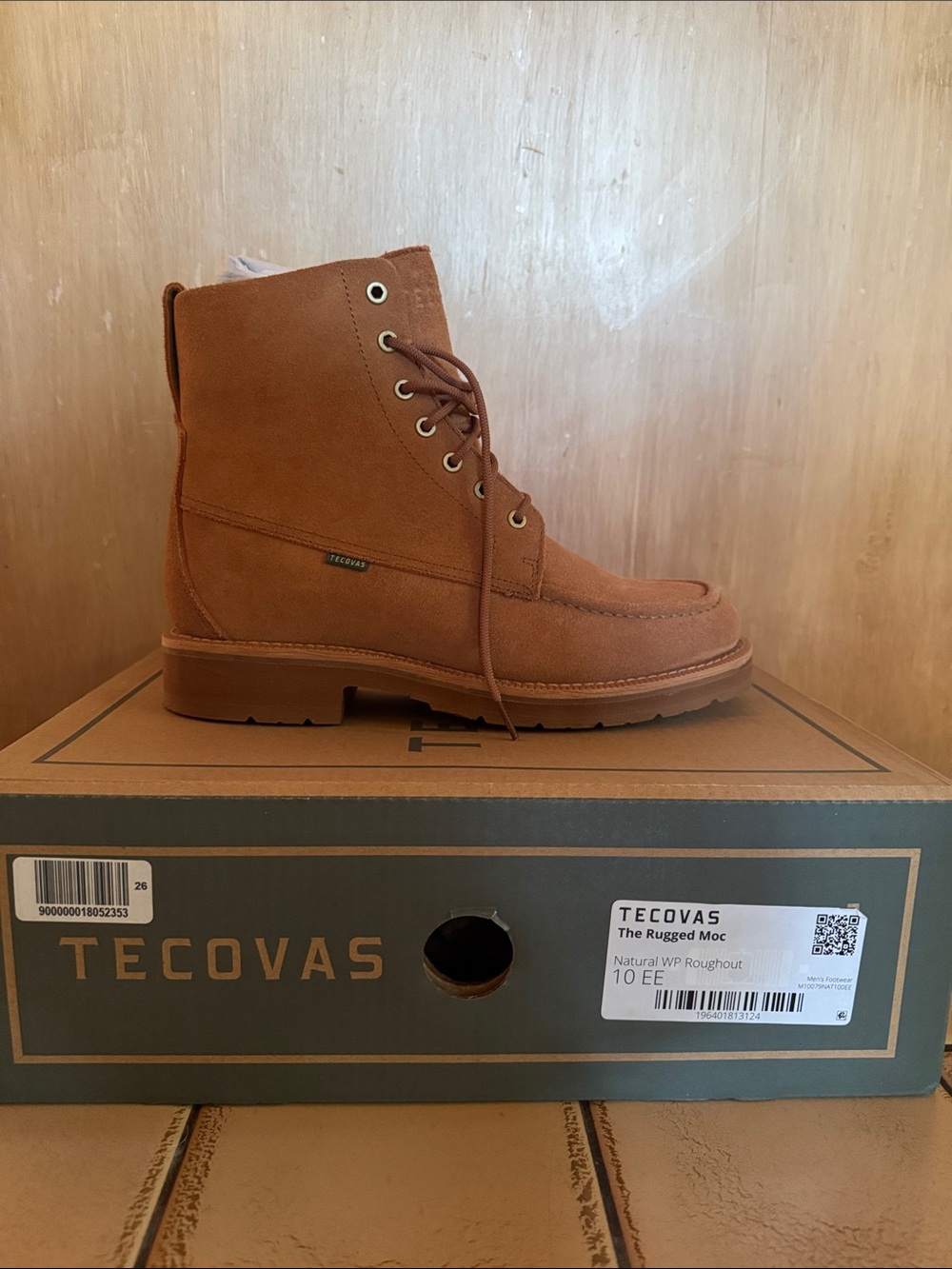 Tecovas Men’s Chukka Rugged Moc Boot in Natural Brown -NWT / Box / Dust Bags
